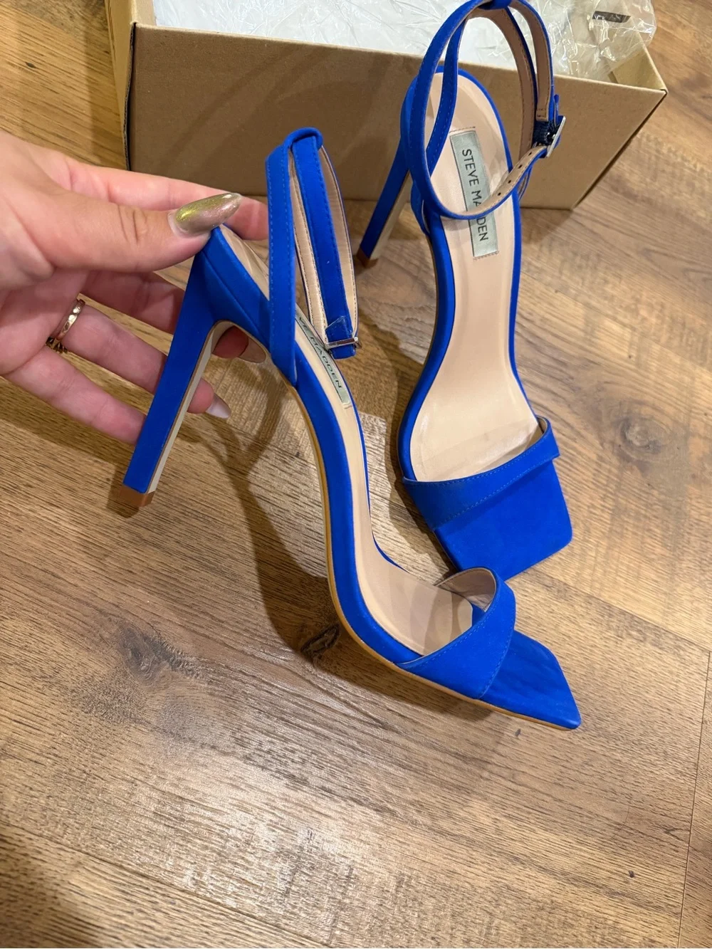 Steve Madden Royal Blue Suede Ankle-Strap Heels